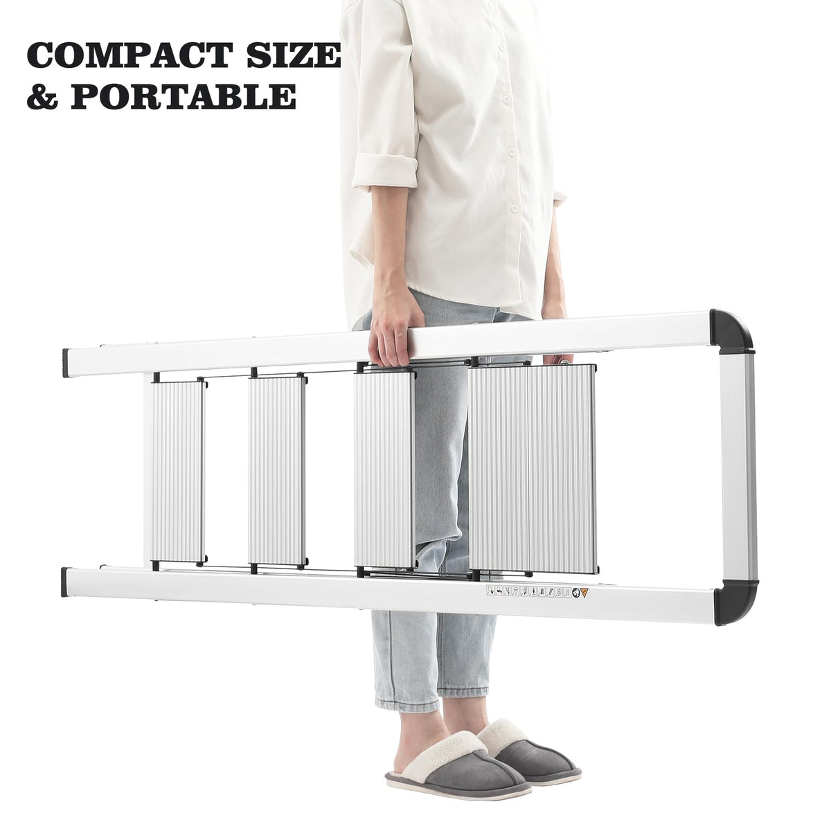 Kingrack aluminium 4-step ladder with handrail for extra support.