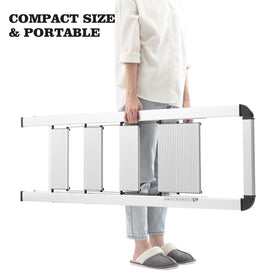 Kingrack aluminium 4-step ladder with handrail for extra support.