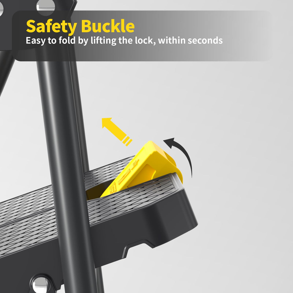 KINGRACK anti-slip pedals keep you stable on each rung.