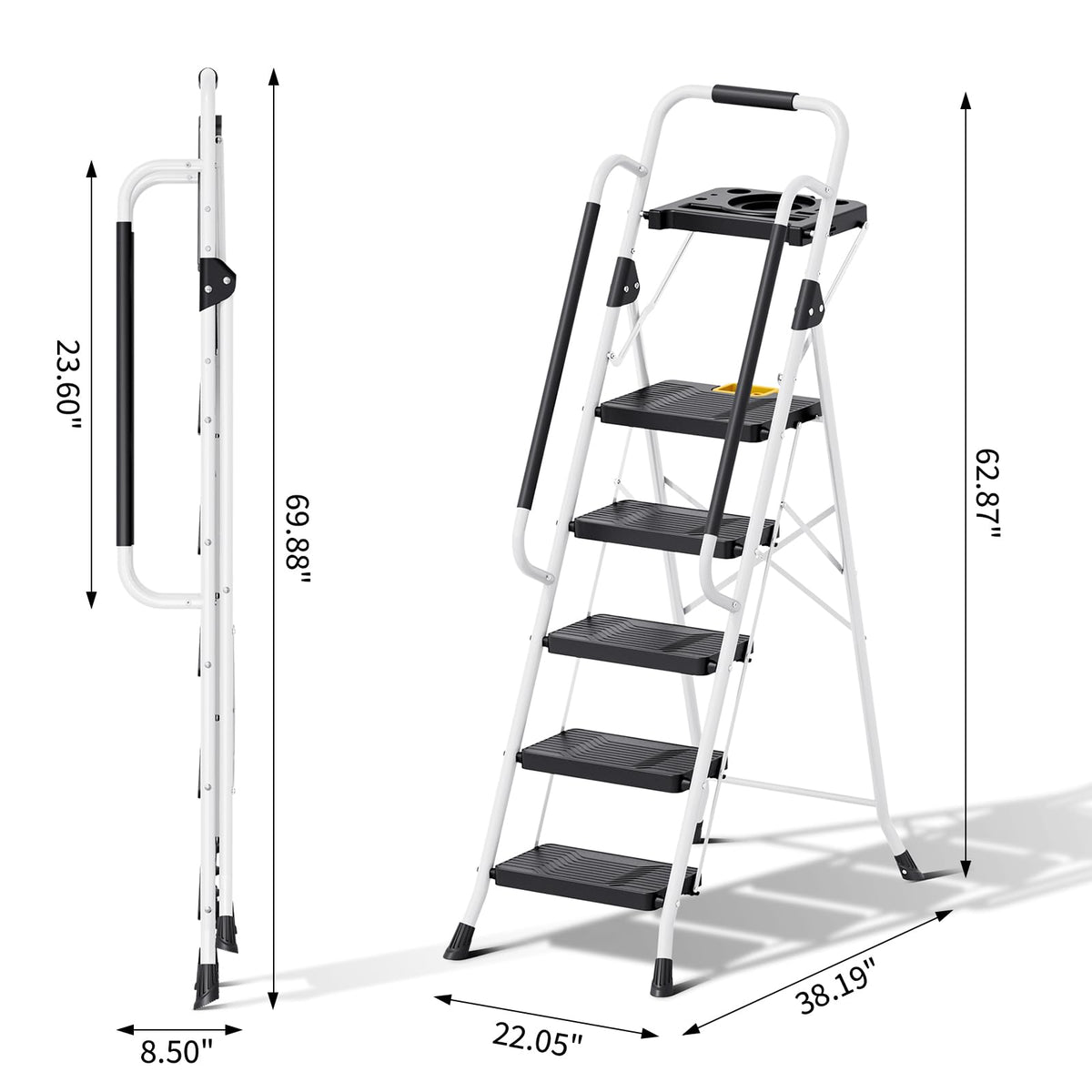 KINGRACK anti-slip shark-tooth feet grip diverse surfaces.