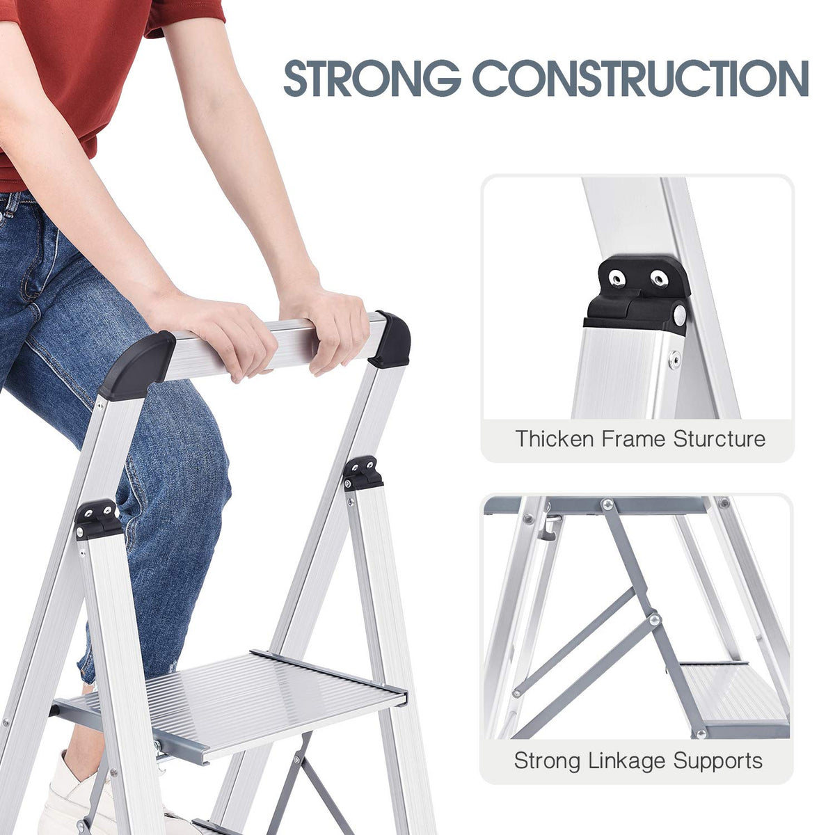 KINGRACK anti-slip tread design provides secure footing on stairs or counters.
