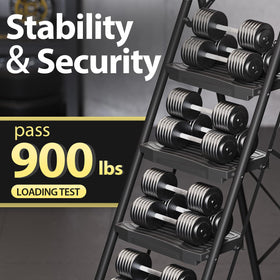 Ergonomic handle on KINGRACK ladder provides comfortable grip.
