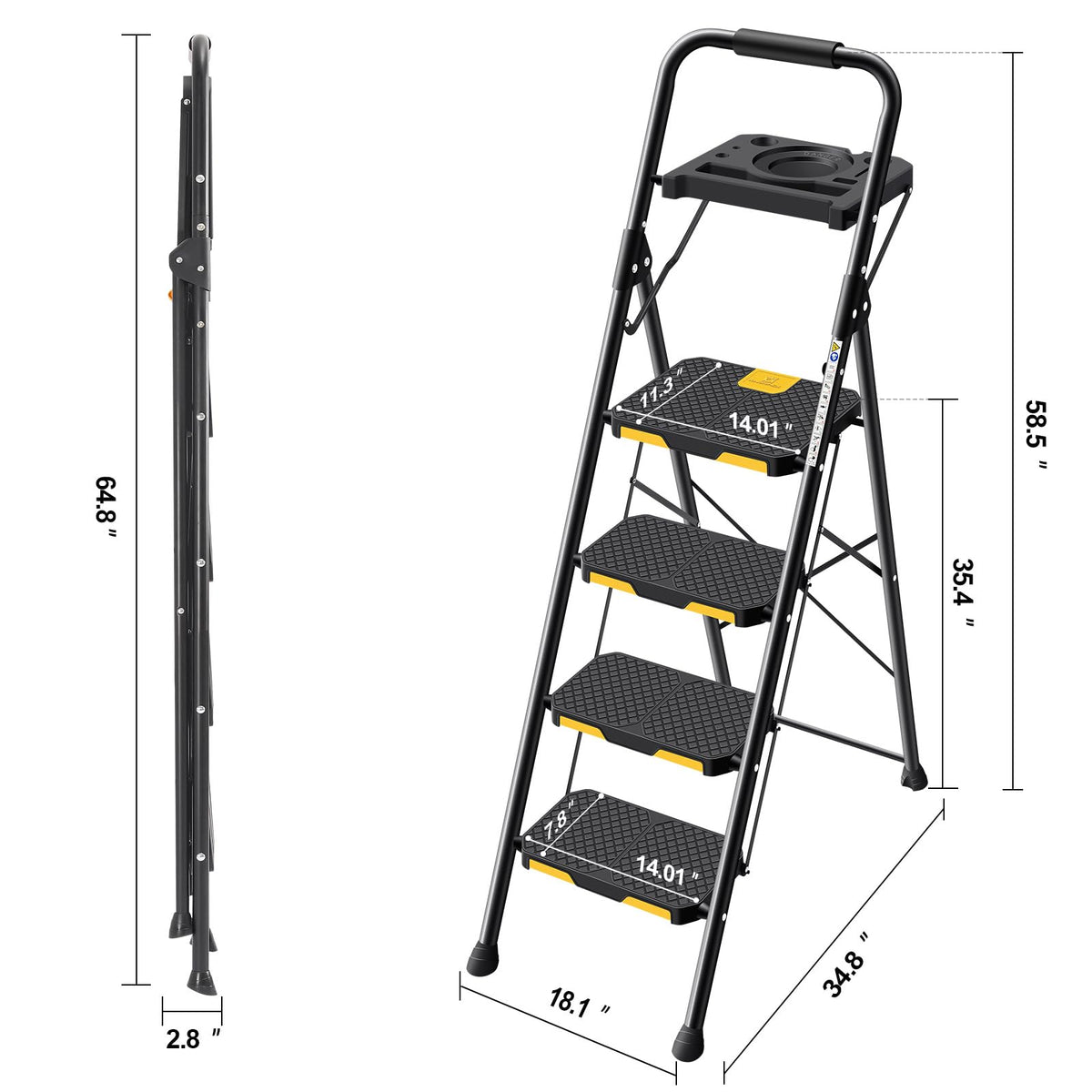 KINGRACK ladder aids painting ceilings and tall shelves.