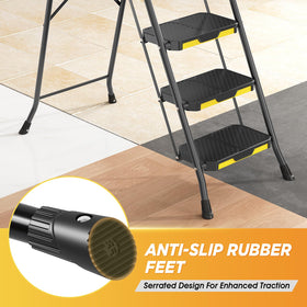 KINGRACK Step Ladder Safe-Lock design for secure setup during use.