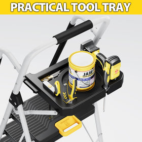 KINGRACK wide non-skid pedals provide stable footing for cleaning and decorating.