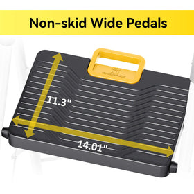 KINGRACK wide non-slip pedals provide stable footing on smooth surfaces