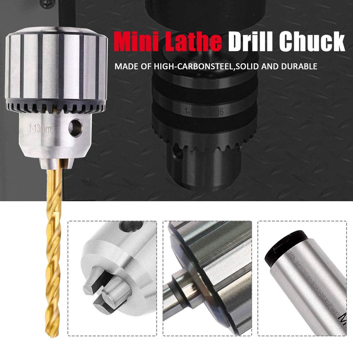 KingTool 3-jaw chuck mounted on a lathe headstock for secure grip