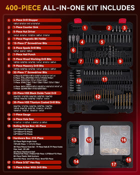 KingTool case open showing complete bit assortment for DIY projects