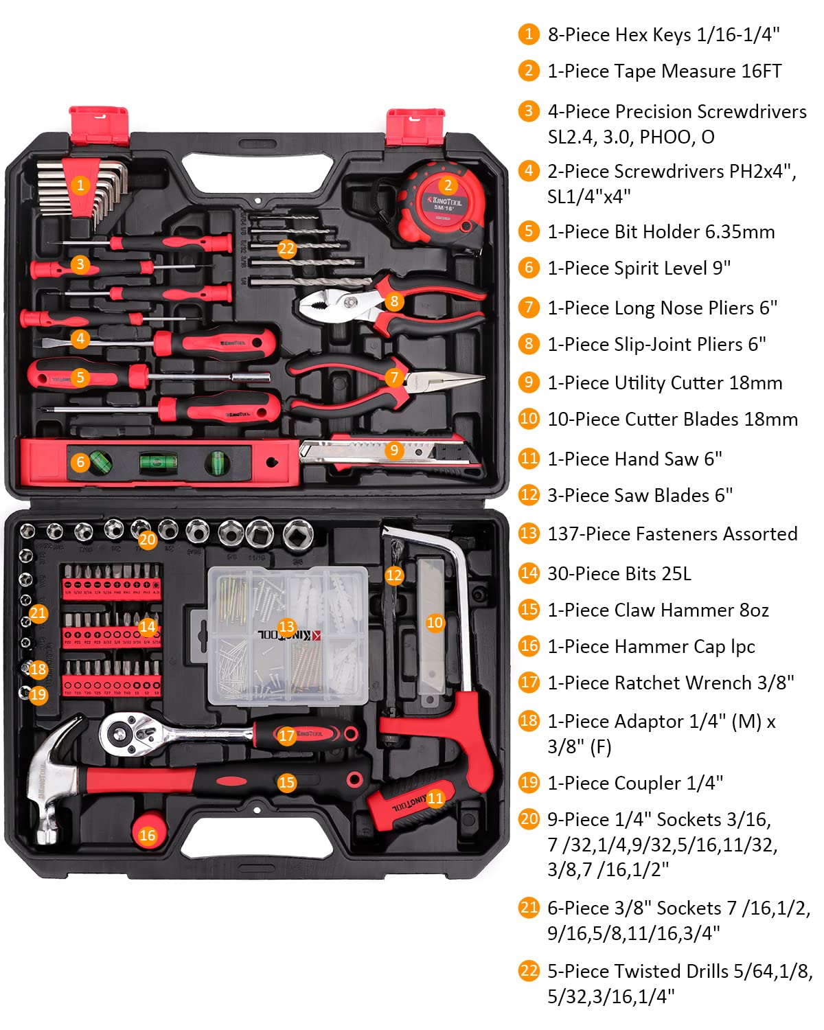 KingTool chrome steel tools offer durable performance with corrosion resistance.