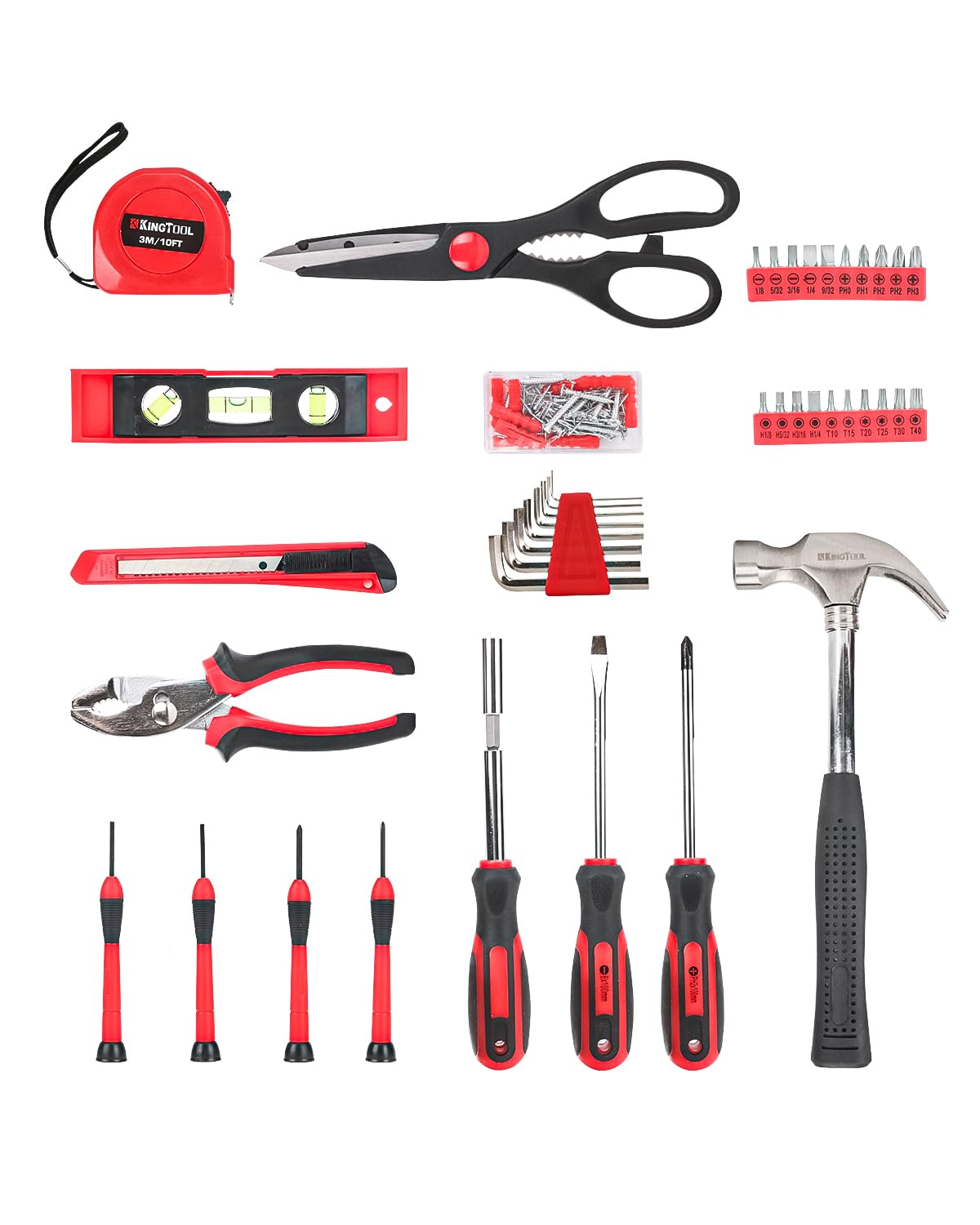 KingTool hex key set for tightening fasteners in tight spaces.