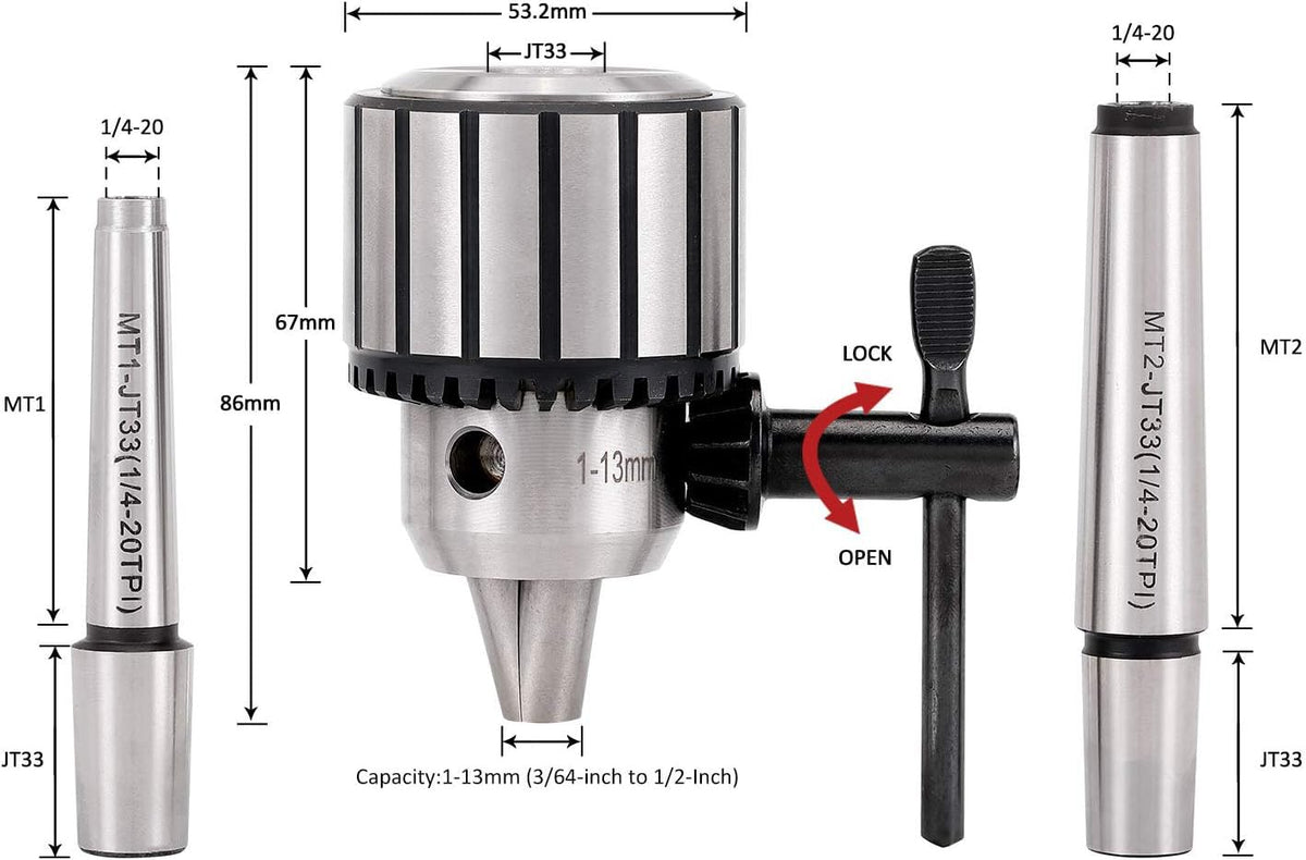 KingTool MT1 Morse taper arbor shown for quick machine compatibility