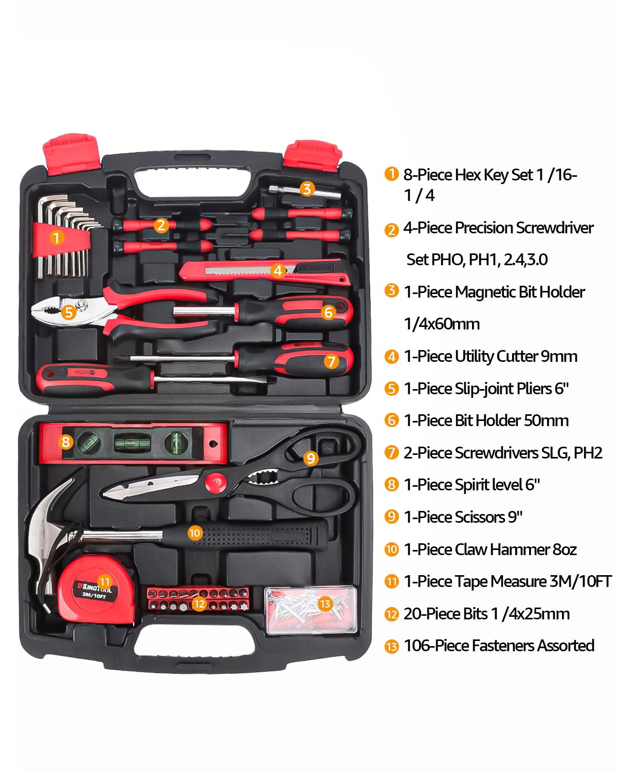 KingTool precision screwdrivers provide precise control for small repairs.