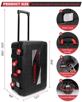 KingTool toolbox open with tools neatly laid out for access.