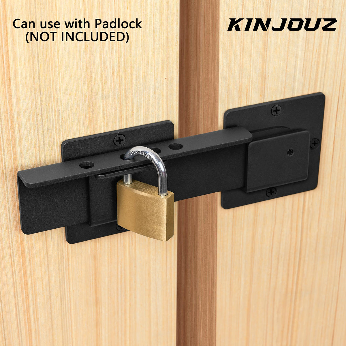 KINJOUZ latch shows four padlock holes ready for secure locking options