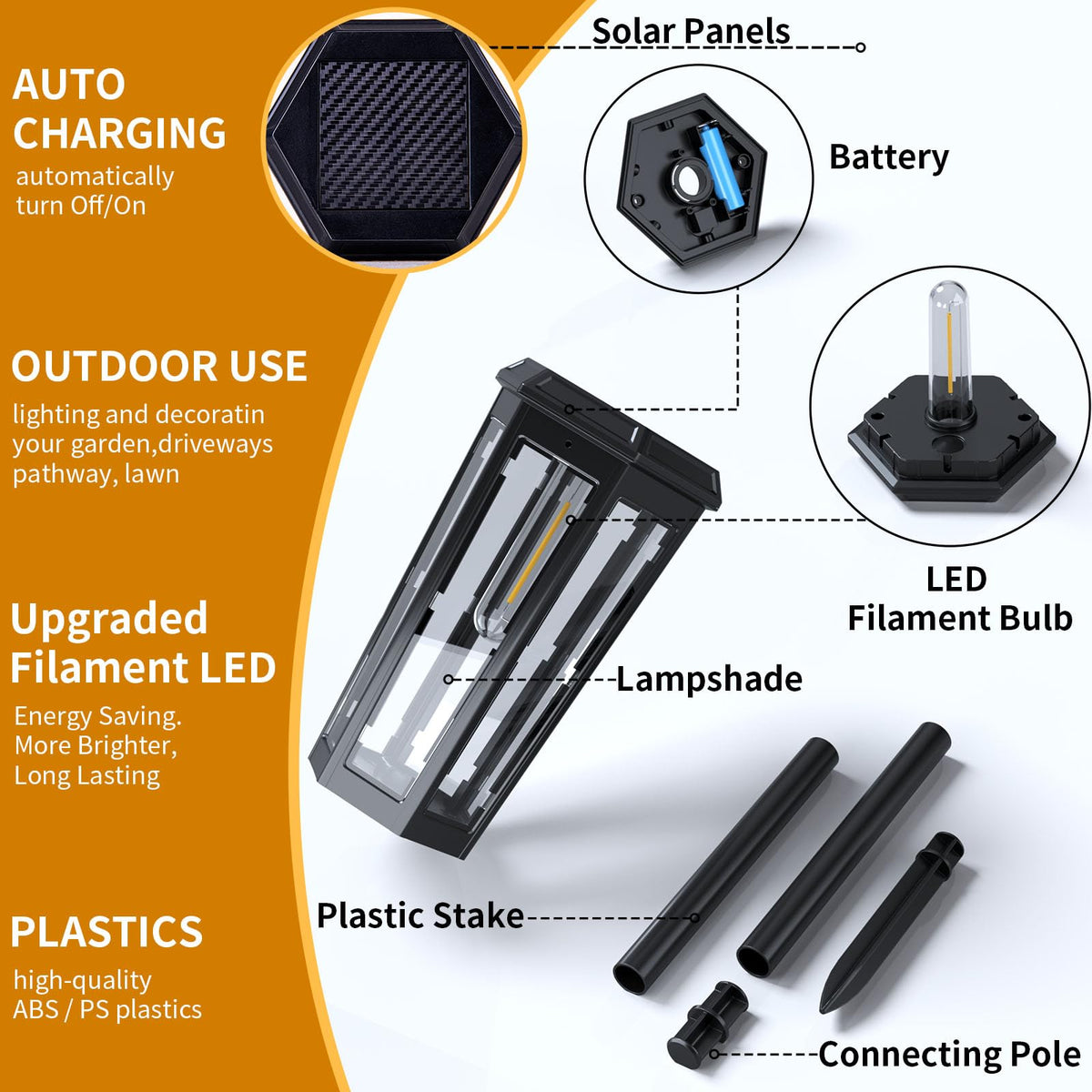 KINKAI six pack garden walkway lights cover multiple areas
