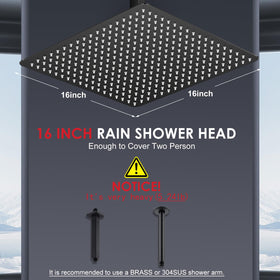 KINLIV ceiling-mounted rainfall showerhead angled view for broad showering reach.