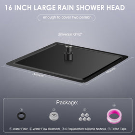 KINLIV wide 16-inch coverage for a soaking shower experience.