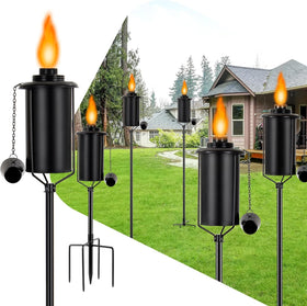 KintKita Garden Torches 6-pack lights up patios for warm outdoor gatherings.