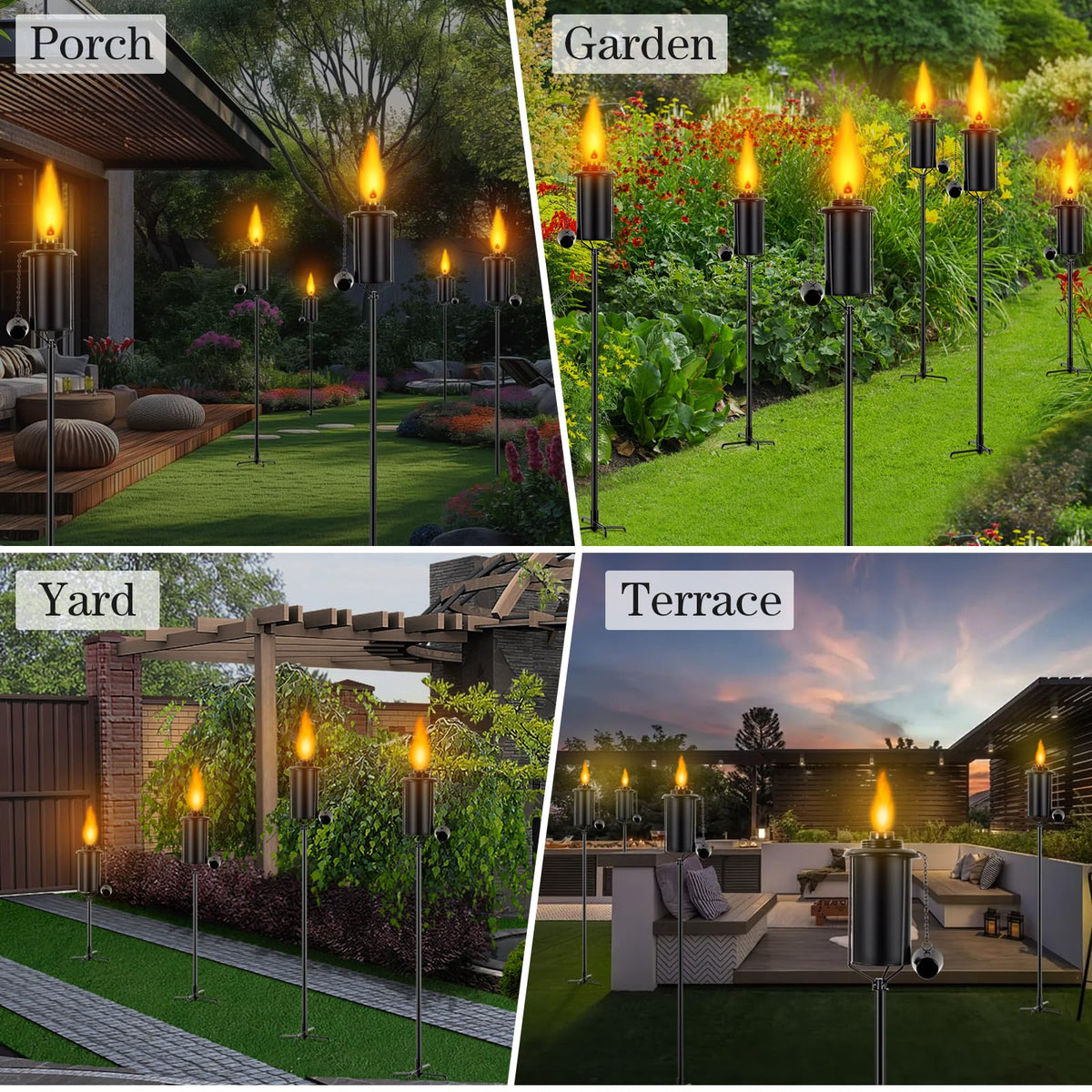 KintKita torches create cozy, festival-ready ambiance for garden parties.