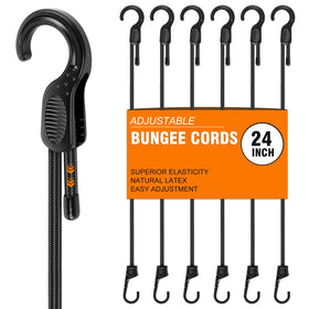 Kinzomor adjustable-bungee-cords-24inch secures gear on a trailer.