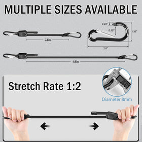 Kinzomor bungee cords with carabiner hooks provide secure cargo management