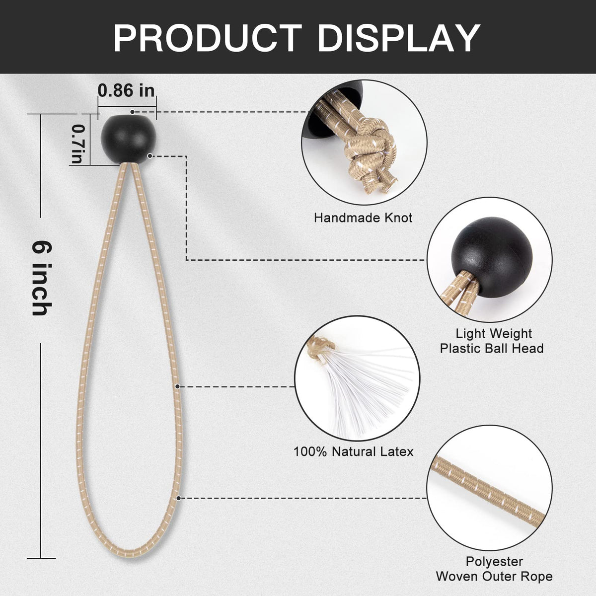 Kinzomor weather resistant tarp cord withstands sun and rain for long term outdoor use.