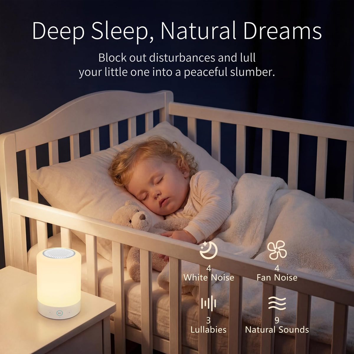 Kipcush white noise sounds help babies settle and adults relax.