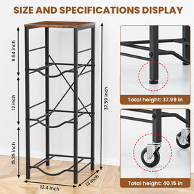 KIPHCA 3-tier water rack seen from the side, accommodating multiple bottles.
