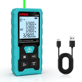 Kiprim Green Laser Distance Meter front view for quick, precise distance checks
