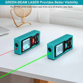 Kiprim Green Laser Distance Meter green laser beam visible for long-range measurements