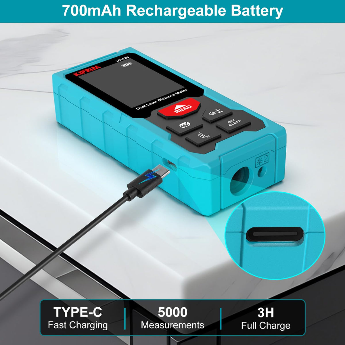 Kiprim LD120S electronic level ensures level accuracy for installations.