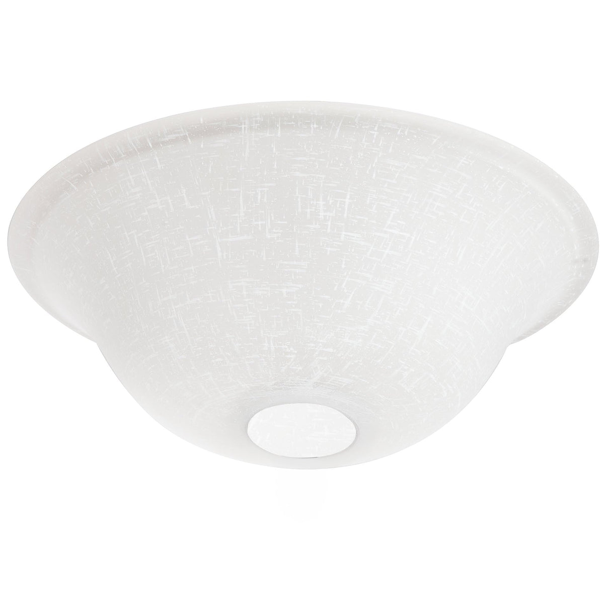 Kira Home 13-inch white linen glass globe for ceiling fan illumination.