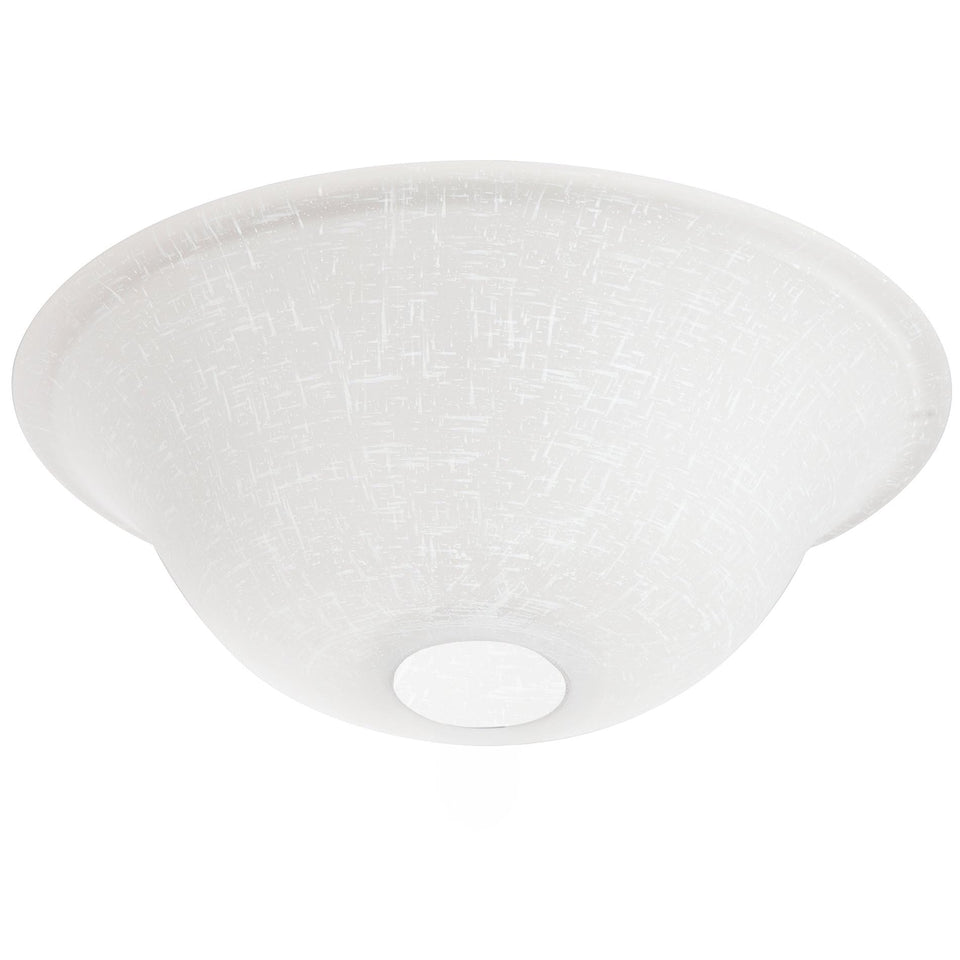 Kira Home 13-inch white linen glass globe for ceiling fan illumination.