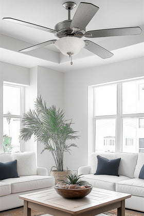 Kira Home white glass shade adds classic elegance to décor.