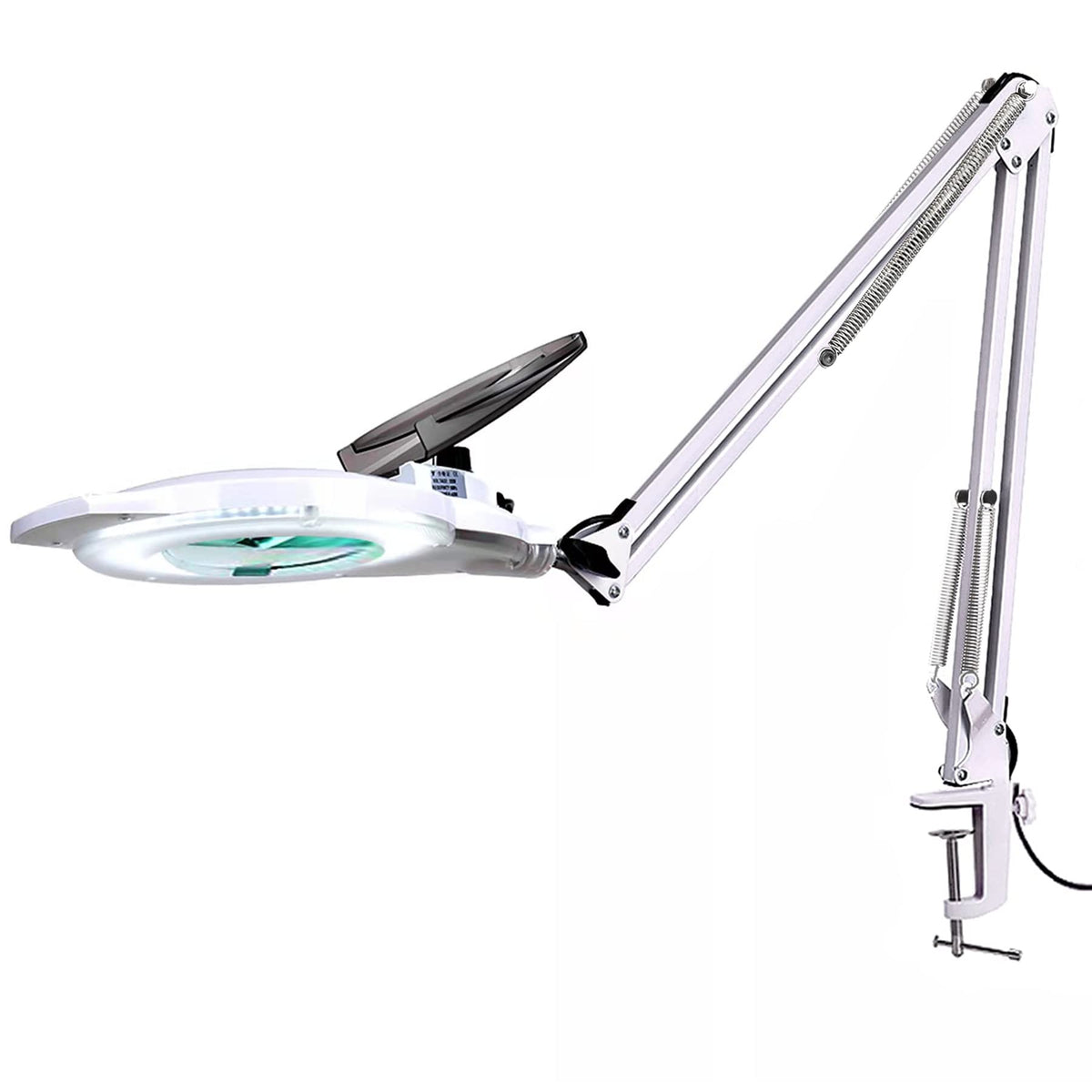 KIRKAS 10X LED magnifying lamp with clamp for precise close-ups