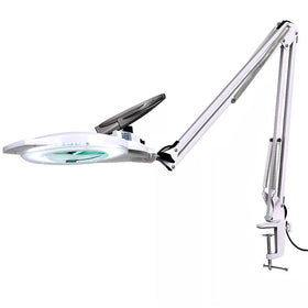 KIRKAS 10X LED magnifying lamp with clamp for precise close-ups