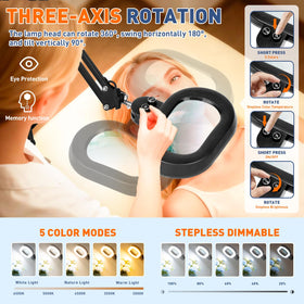 KIRKAS three-axis rotating lamp head for flexible lighting angles