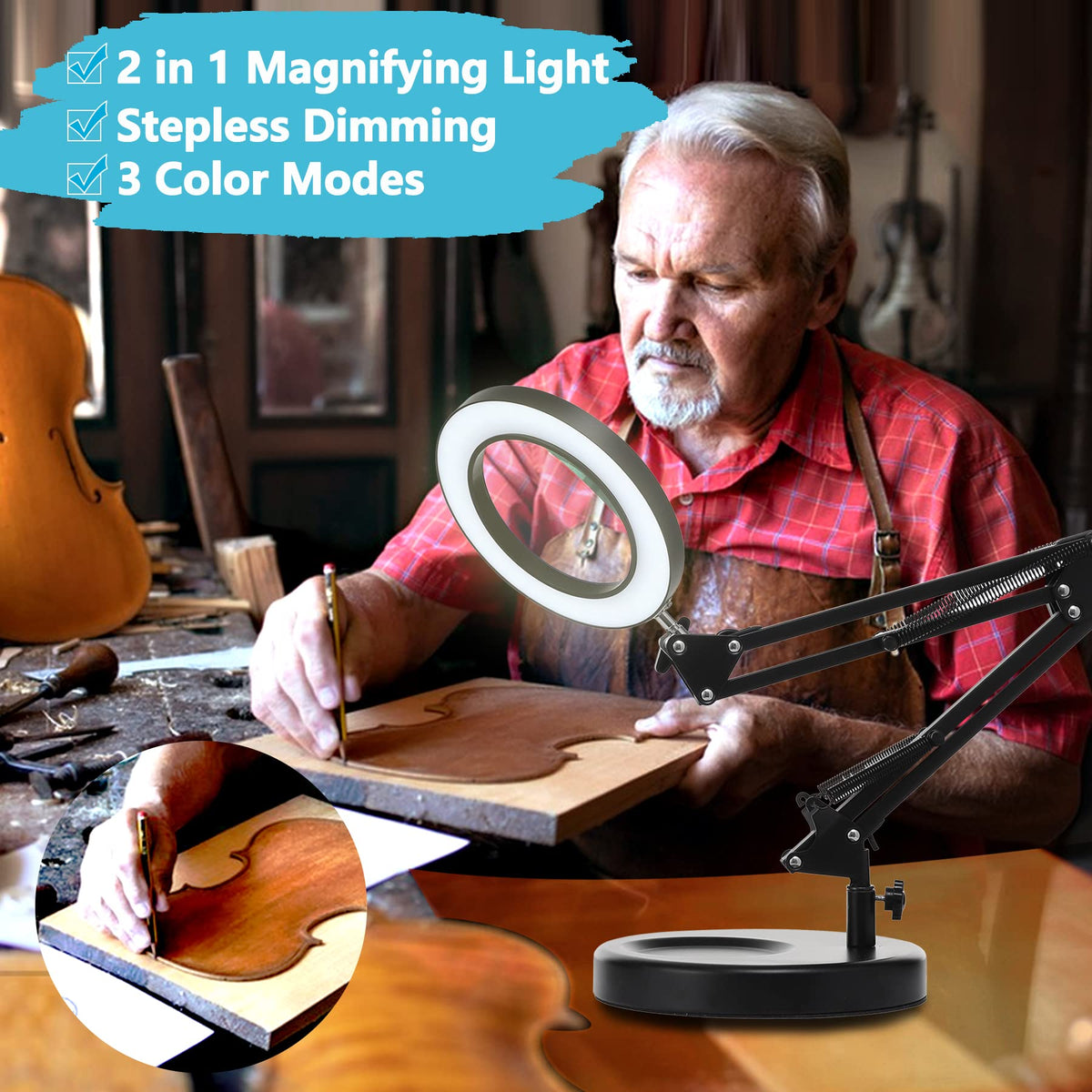 KIRKAS 3-color modes let you switch from cool to warm light.
