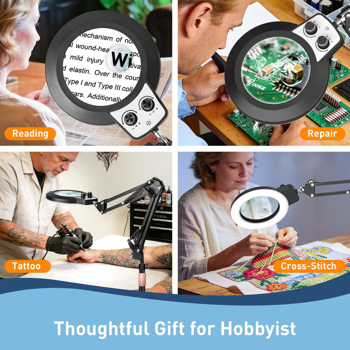 KIRKAS close work magnifier ideal for reading and crafts.