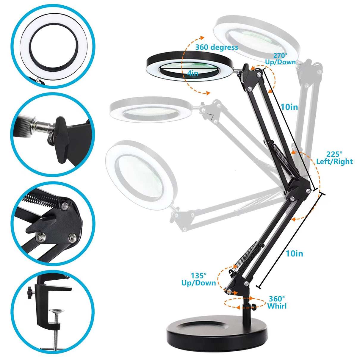 KIRKAS dimmable 1200-lumen LED ensures comfortable brightness for long sessions.
