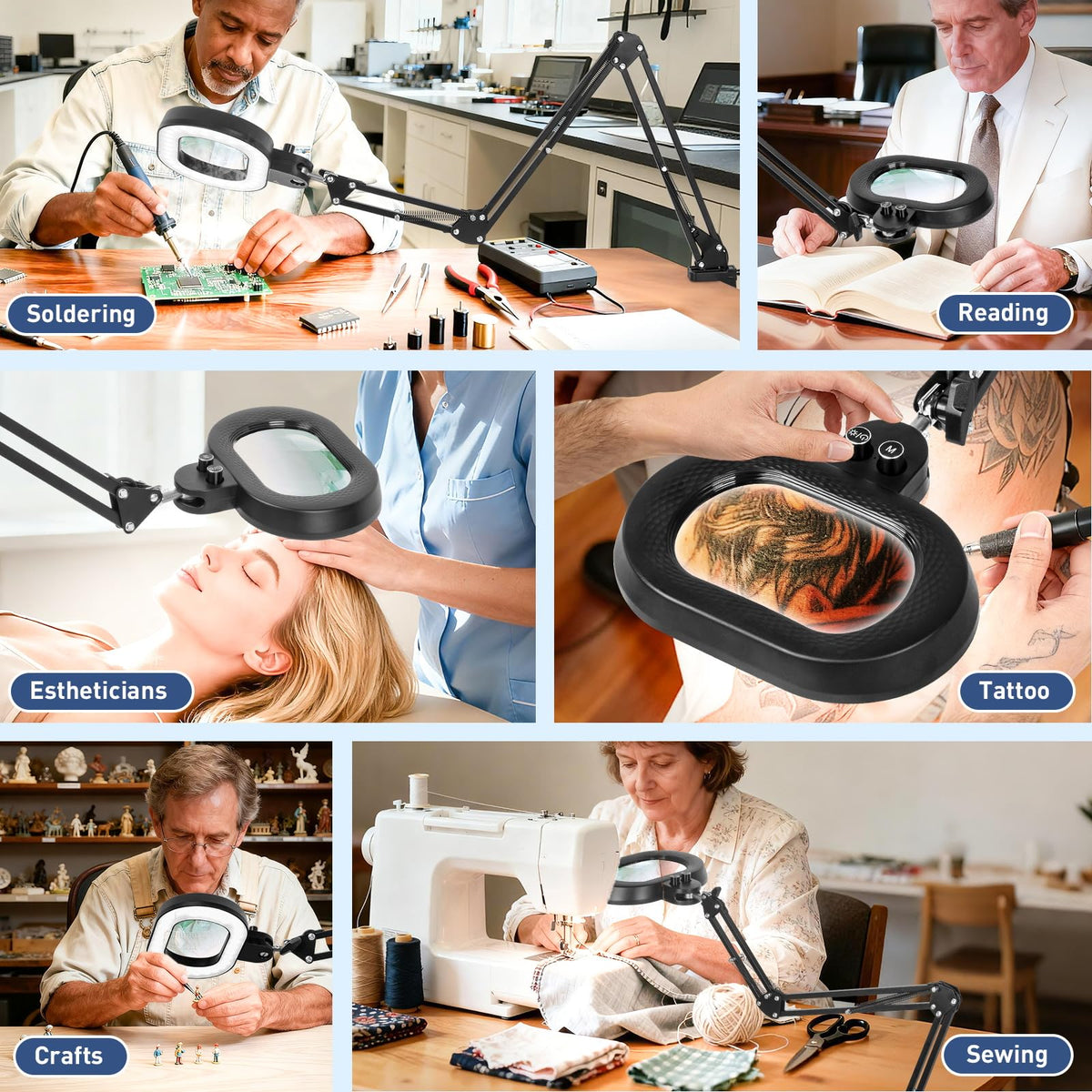 KIRKAS ergonomic stand and head close-up for steady magnification
