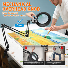 KIRKAS extra-long 35-inch arm enables flexible overhead positioning.