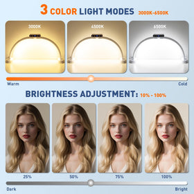 KIRKAS foldable half moon nail lamp arc design saves desk space