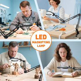 KIRKAS gift-ready magnifying lamp for precise hobby work.