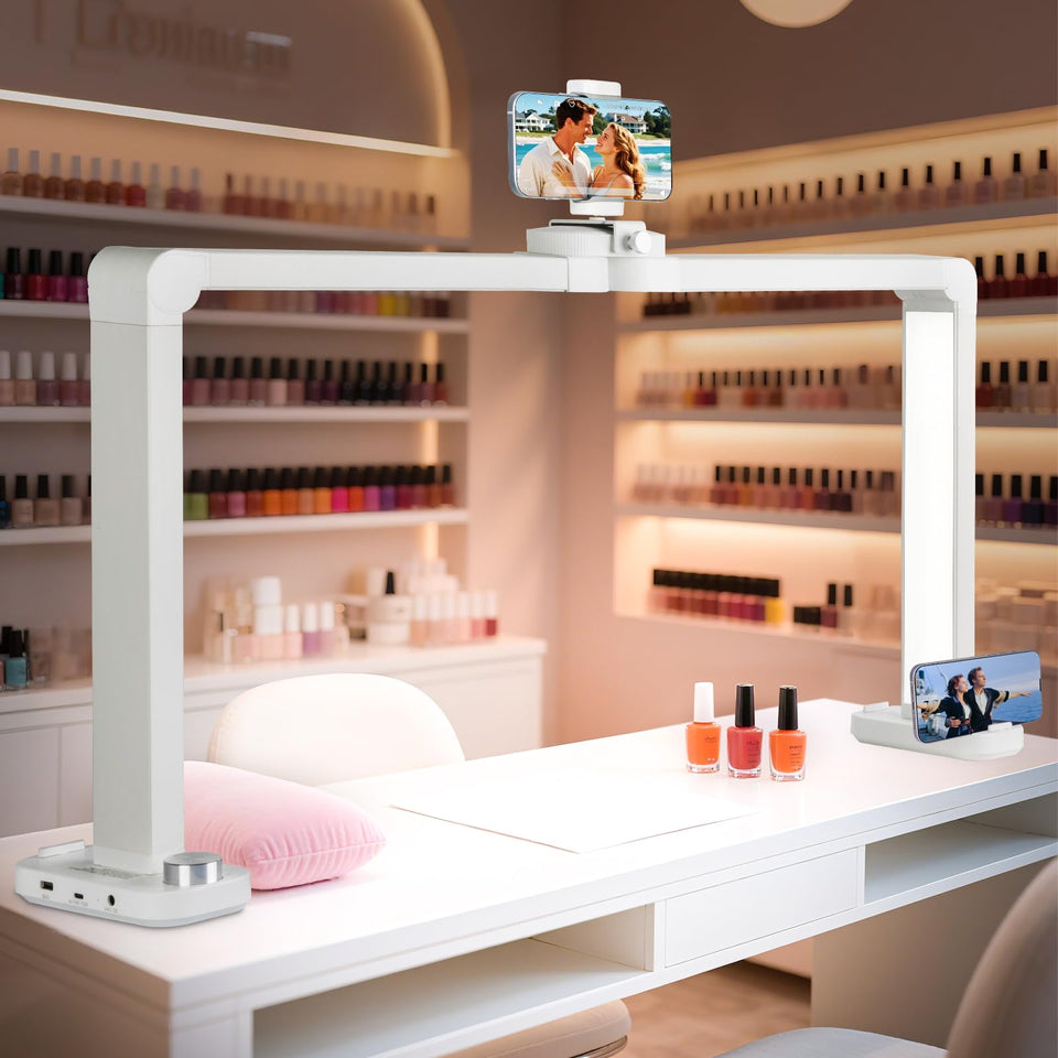 KIRKAS 34-inch half moon nail lamp delivers precise manicure lighting.
