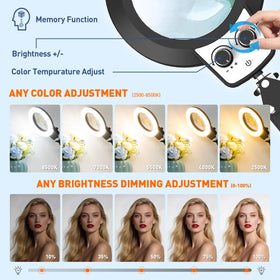 KIRKAS lighted magnifier supports jewelry work by revealing tiny gems.