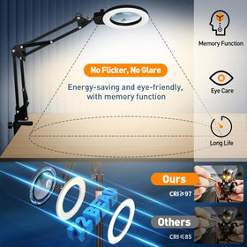 KIRKAS memory function recalls preferred brightness and color.