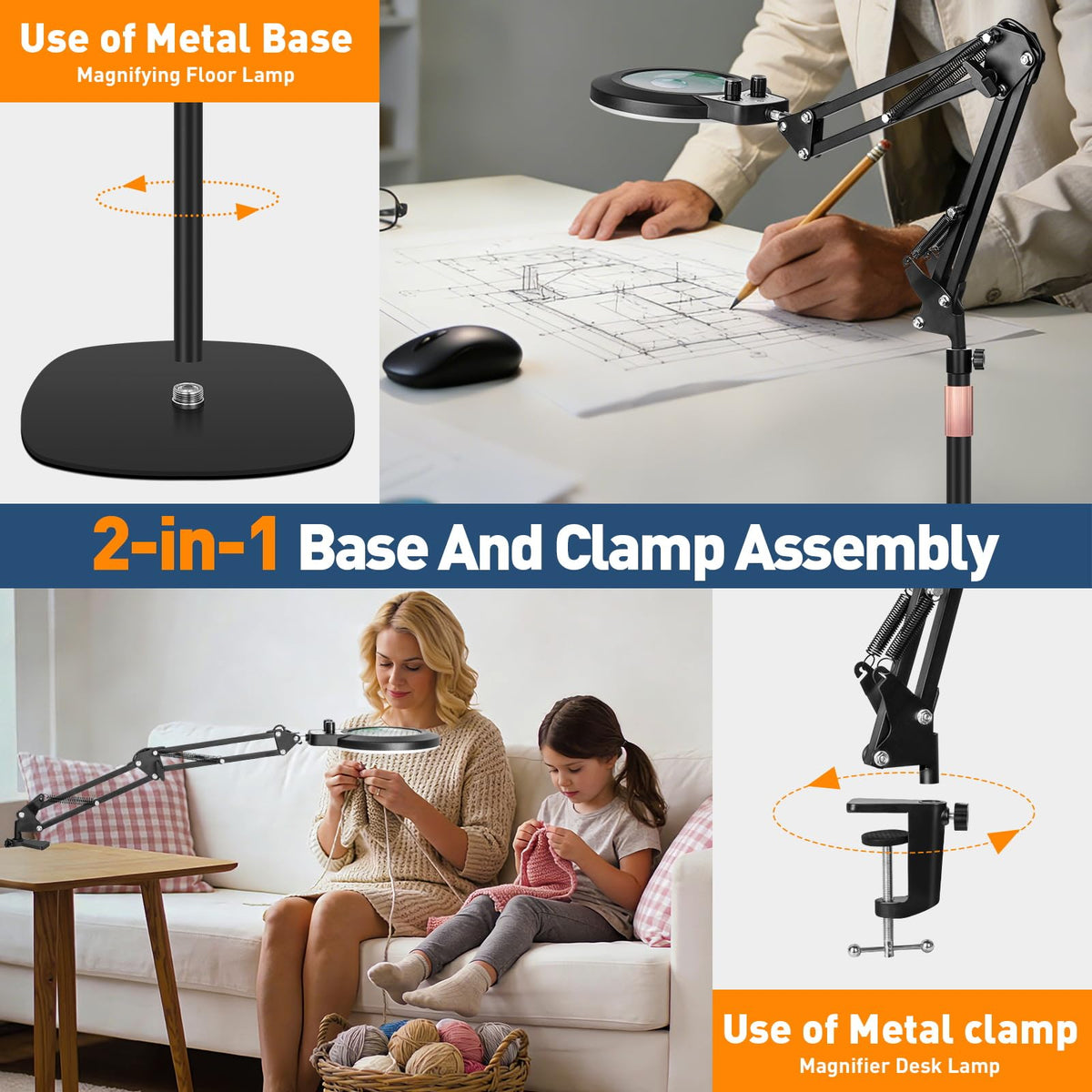 KIRKAS table clip securely attaches to work surfaces.