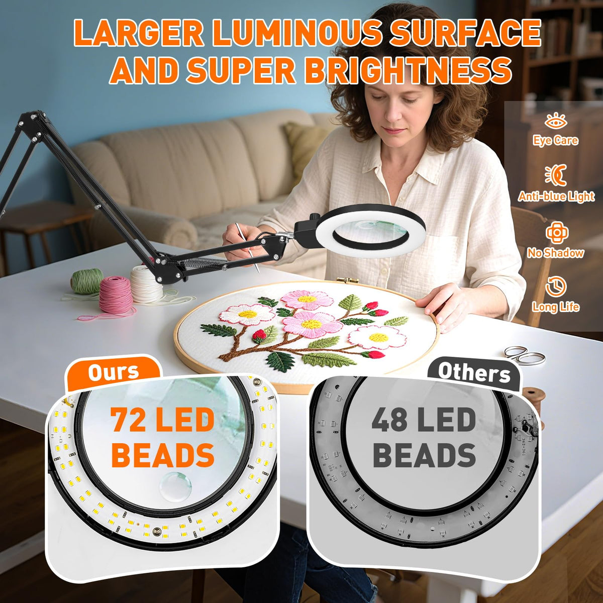 KIRKAS versatile magnifier for crafts, electronics, and nail art.