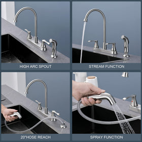 Kirlystone kitchen faucet two-handle design for precise control